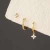 Wholesale Women's S925 Sterling Silver Fourleaf Clover Zircon Earrings