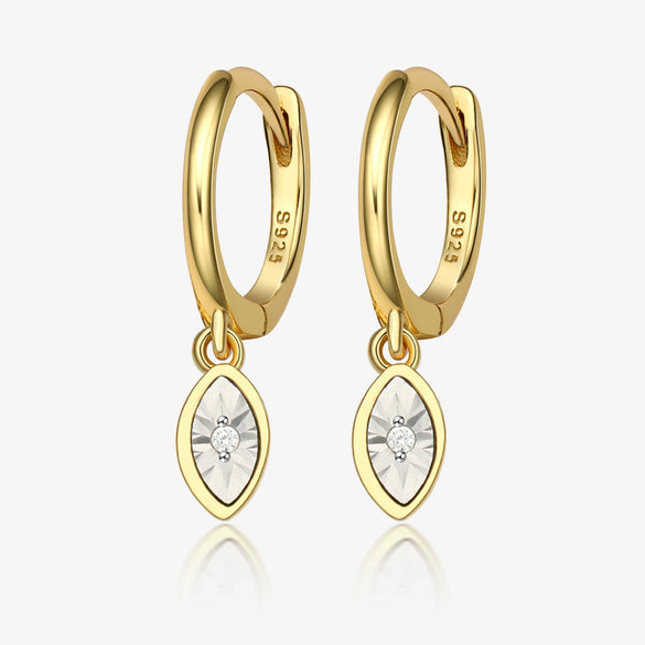 Wholesale Women's S925 Sterling Silver Fresh Leaf Shape Micro Inlay Earrings Simple Niche Design