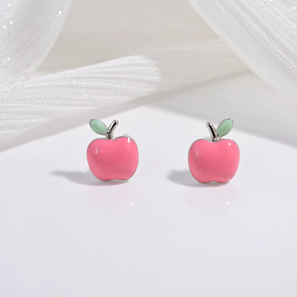 Wholesale Women's S925 Sterling Silver Fruit Shaped Dripping Oil Earrings