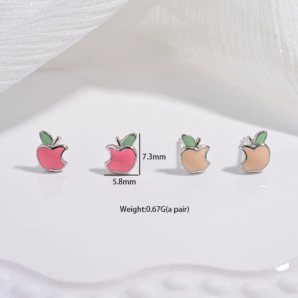 Wholesale Women's S925 Sterling Silver Fruit Shaped Dripping Oil Earrings