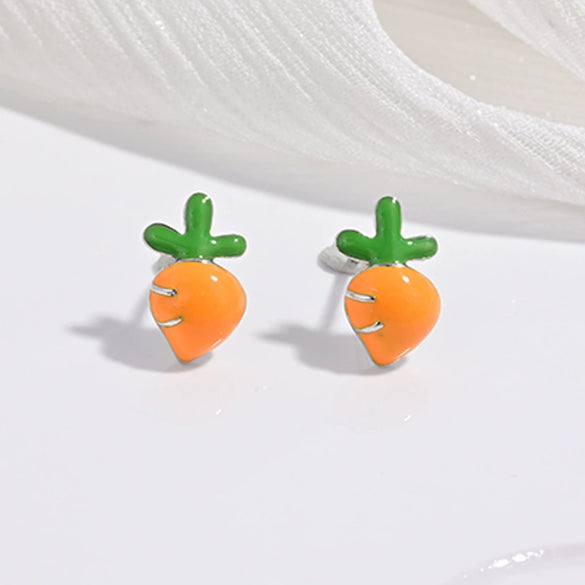 Wholesale Women's S925 Sterling Silver Fruit Shaped Dripping Oil Earrings