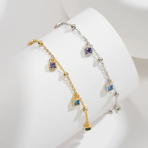 Wholesale Women's S925 Sterling Silver Geometric Anklet Jewelry
