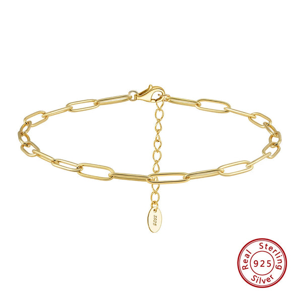 Wholesale Women's S925 Sterling Silver Geometric Anklets In Various Hotselling Styles