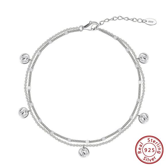 Wholesale Women's S925 Sterling Silver Geometric Anklets In Various Hotselling Styles