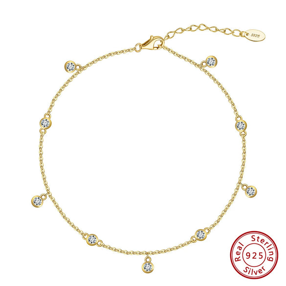 Wholesale Women's S925 Sterling Silver Geometric Anklets In Various Hotselling Styles