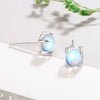 Wholesale Women's S925 Sterling Silver Geometric Aurora Moonstone Earrings Small And Fresh Style With Electroplating