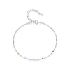 Wholesale Women's S925 Sterling Silver Geometric Beaded Bracelet With Inlaid Zircon Simple Style