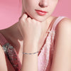 Wholesale Women's S925 Sterling Silver Geometric Blue And White Double Zirconium Tennis Bracelet With Electroplating