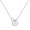 Wholesale Women's S925 Sterling Silver Geometric Bow Pendant Necklace With Electroplating And Cross Chain
