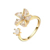 Wholesale Women's S925 Sterling Silver Geometric Butterfly Rotating Ring With Micro Inlaid Zircon And Electroplating