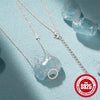 Wholesale Women's S925 Sterling Silver Geometric Circle Clavicle Chain Necklace With Diamond Embedded And Electroplating