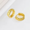 Wholesale Women's S925 Sterling Silver Geometric Circle Shape Hollow Electroplated Earrings