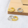 Wholesale Women's S925 Sterling Silver Geometric Circle Shape Hollow Electroplated Earrings