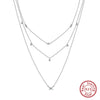 Wholesale Women's S925 Sterling Silver Geometric Clavicle Chain Necklace With Electroplating Design