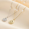 Wholesale Women's S925 Sterling Silver Geometric Conch Pendant Necklace With Electroplating