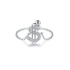 Wholesale Women's S925 Sterling Silver Geometric Creative Microinlaid Note Ring Jewelry With Original Design