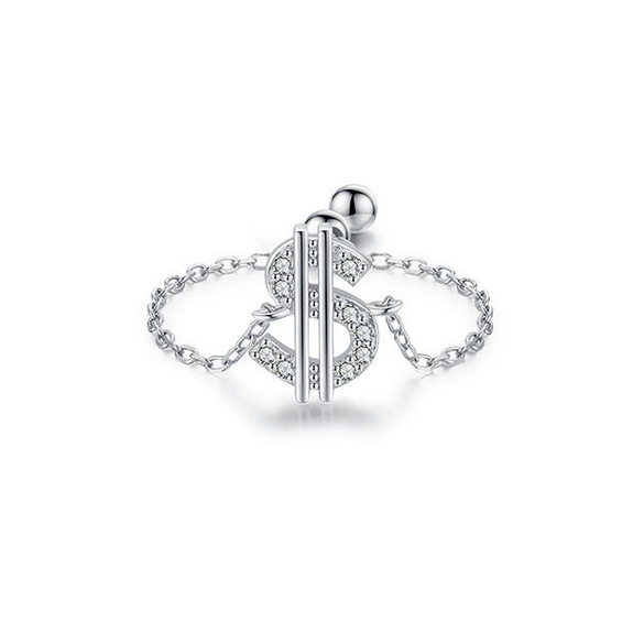 Wholesale Women's S925 Sterling Silver Geometric Creative Microinlaid Note Ring Jewelry With Original Design