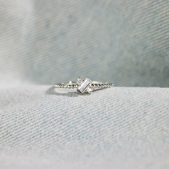 Wholesale Women's S925 Sterling Silver Geometric Cross And Letter Ring With Electroplating