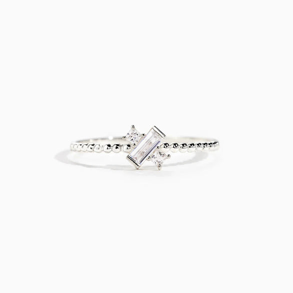 Wholesale Women's S925 Sterling Silver Geometric Cross And Letter Ring With Electroplating