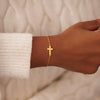 Wholesale Women's S925 Sterling Silver Geometric Cross Bracelet With Electroplating