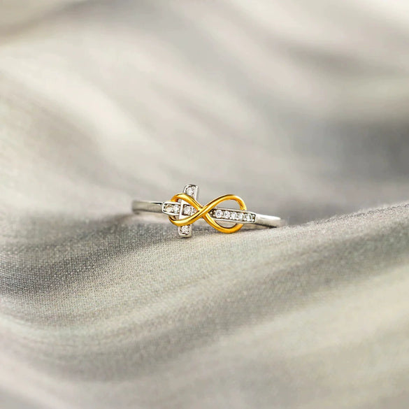 Wholesale Women's S925 Sterling Silver Geometric Cross Electroplated Two Color Ring