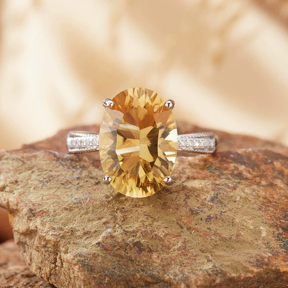 Wholesale Women's S925 Sterling Silver Geometric Crystal And Colored Gemstone Ring In Light Luxury Style