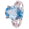 Wholesale Women's S925 Sterling Silver Geometric Crystal Colored Gemstone Ring Set With Crystal