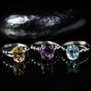 Wholesale Women's S925 Sterling Silver Geometric Crystal Inlay Treasure Ring