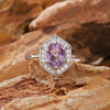 Wholesale Women's S925 Sterling Silver Geometric Crystal Ring Set With Crystal