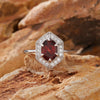 Wholesale Women's S925 Sterling Silver Geometric Crystal Ring Set With Crystal