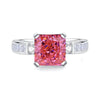 Wholesale Women's S925 Sterling Silver Geometric Cube Ring With High Carbon Diamond And Purple 8A Zircon
