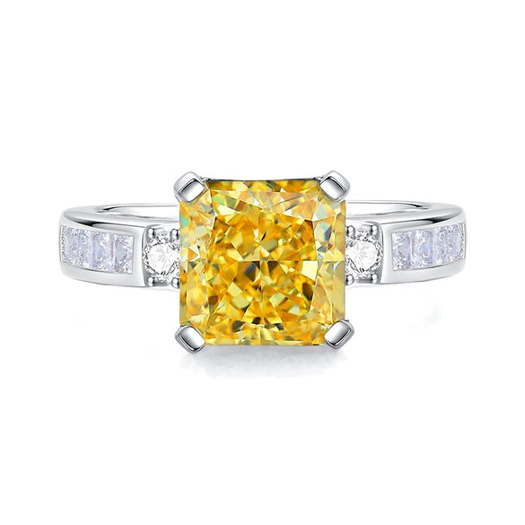 Wholesale Women's S925 Sterling Silver Geometric Cube Ring With High Carbon Diamond And Purple 8A Zircon