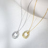 Wholesale Women's S925 Sterling Silver Geometric Diamond Cross Chain Clavicle Necklace