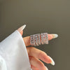 Wholesale Women's S925 Sterling Silver Geometric Diamond Design Electroplated Ring