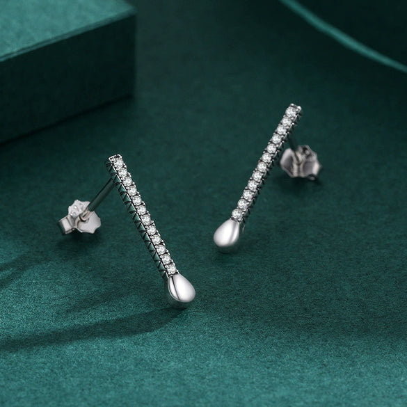 Wholesale Women's S925 Sterling Silver Geometric Diamond Earrings