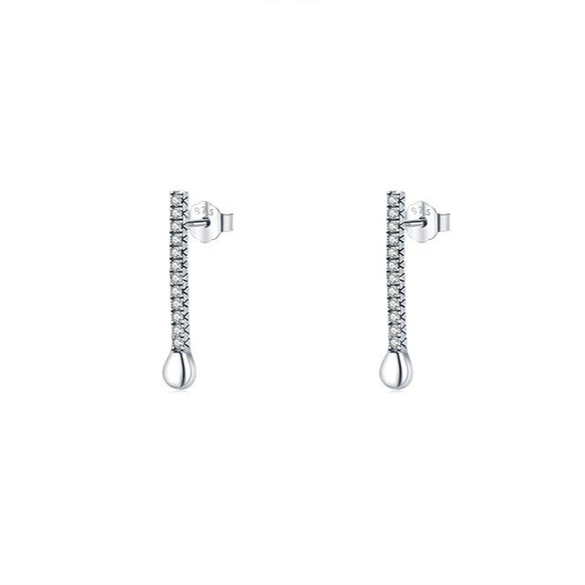 Wholesale Women's S925 Sterling Silver Geometric Diamond Earrings