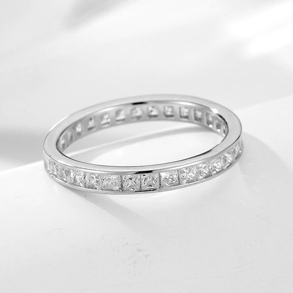 Wholesale Women's S925 Sterling Silver Geometric Diamond Ring Jewelry
