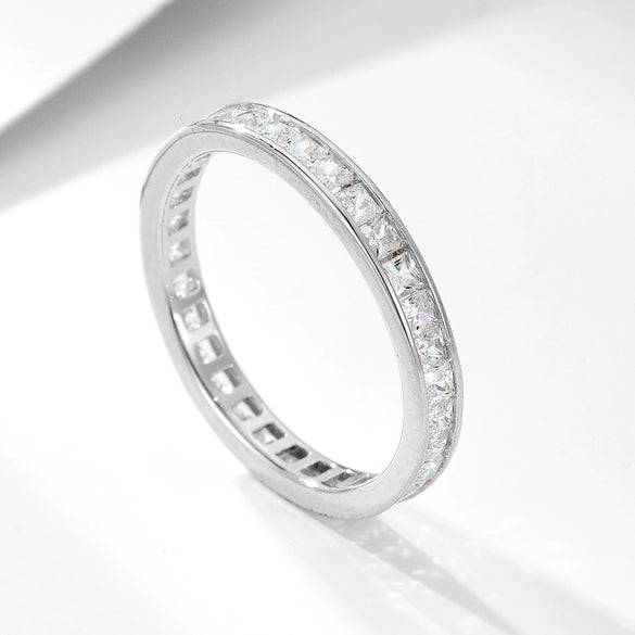 Wholesale Women's S925 Sterling Silver Geometric Diamond Ring Jewelry