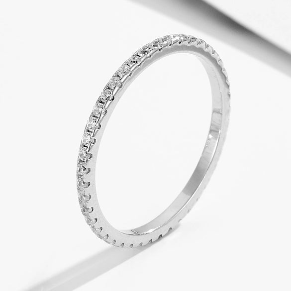 Wholesale Women's S925 Sterling Silver Geometric Distinctive Full Diamond Combination Ring Set With Diamonds