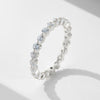 Wholesale Women's S925 Sterling Silver Geometric Distinctive Full Diamond Combination Ring Set With Diamonds