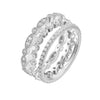 Wholesale Women's S925 Sterling Silver Geometric Distinctive Full Diamond Combination Ring Set With Diamonds