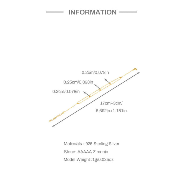 Wholesale Women's S925 Sterling Silver Geometric Double Diamond Fashion Bracelet Electroplated Stacked Wearing