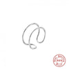 Wholesale Women's S925 Sterling Silver Geometric Double Layer Line Ear Buckle Ear Clip Electroplated Jewelry