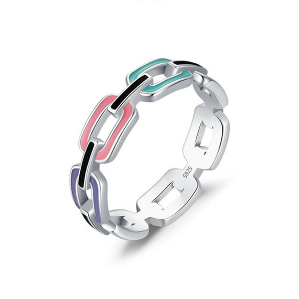 Wholesale Women's S925 Sterling Silver Geometric Dripping Glue Ring