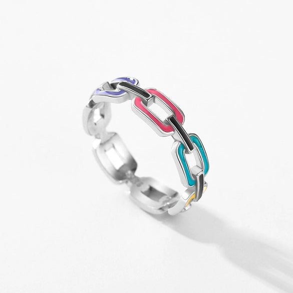 Wholesale Women's S925 Sterling Silver Geometric Dripping Glue Ring