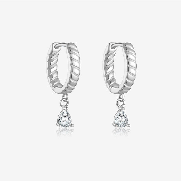 Wholesale Women's S925 Sterling Silver Geometric Drop Pendant Earrings With Electroplating