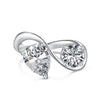 Wholesale Women's S925 Sterling Silver Geometric Dropshaped Ring With Double Main Stones And Electroplating Design