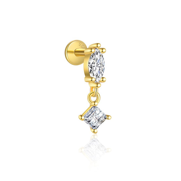Wholesale Women's S925 Sterling Silver Geometric Earrings With Zirconia