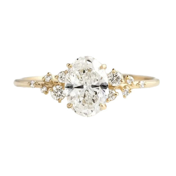 Wholesale Women's S925 Sterling Silver Geometric Egg Shaped Star Ring With Electroplating