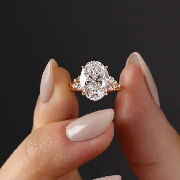 Wholesale Women's S925 Sterling Silver Geometric Egg Shaped Star Ring With Electroplating